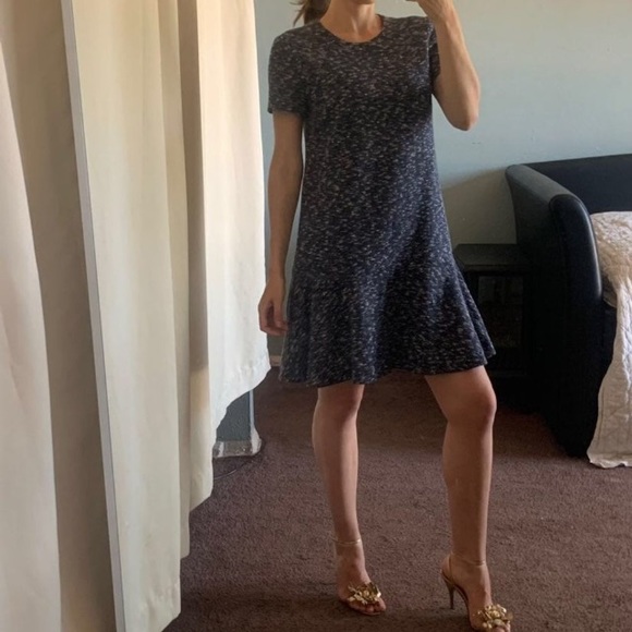 Tory Burch Dresses & Skirts - Tory Burch Spring Boho Tweed Blue White Lined Dress Church or Office Attire